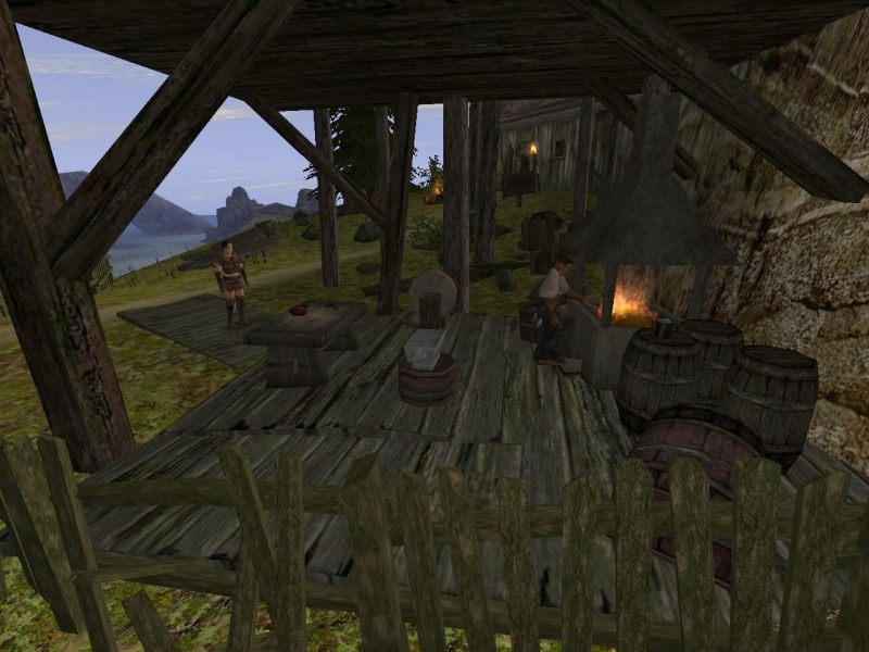 Brian has set up a smithy at Jack's beacon, just as he intended.